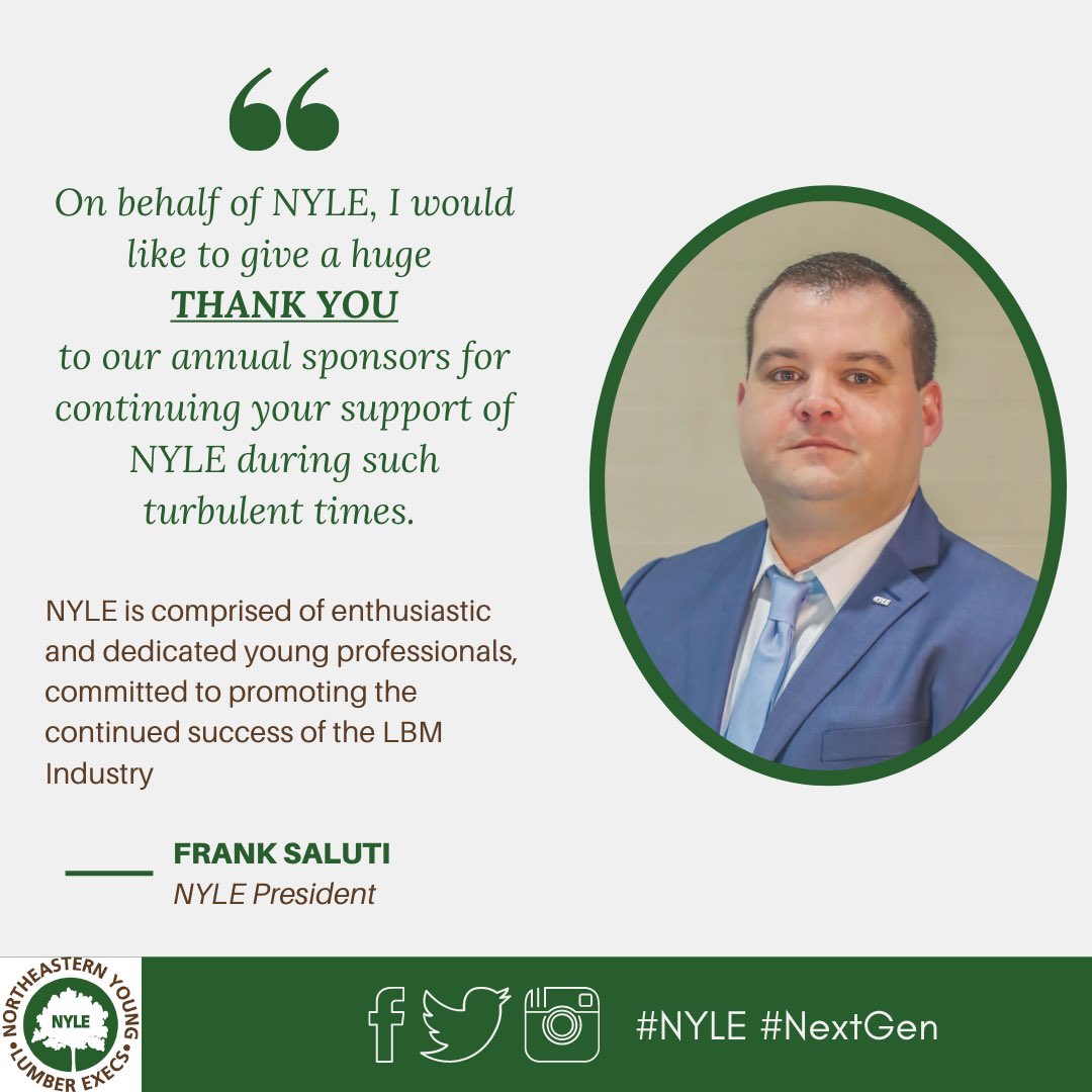 NYLEtweets's tweet photo. 2020 was certainly an unprecedented time for our industry. We wanted to take the opportunity to thank your wonderful sponsors for continuing to support our great mission of building the #NextGeneration
~~~~~
#NYLE #NextGen #ThankYou #Gratitude #Sponsored #NRLA  (Part 1 of 2) https://t.co/WmhU03AveI
