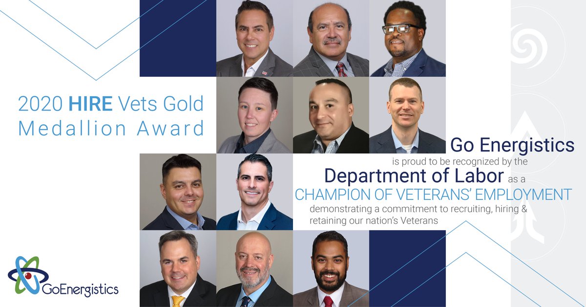 GoEnergistics's tweet photo. We are pleased to share that #GoEnergistics was selected to receive a 2020 #HIREVets Gold Medallion from the @USDOL! Visit our website to learn more: https://t.co/ODQ39PzBjl #ServingThoseWhoServe https://t.co/YQmWsgtoGz