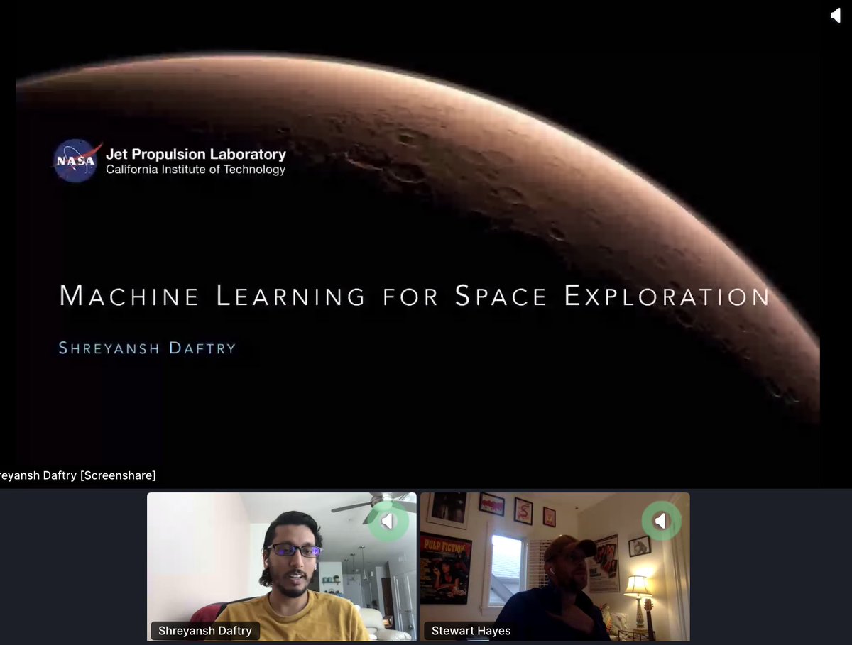 TMLS_TO's tweet image. Interested in Space Exploration? 

Shreyansh Daftry, AI Research Scientist at @NASAJPL is live right now at #TMLS2020!

Shreyansh breaks down the use of &quot;Machine Learning for Space Exploration&quot;.