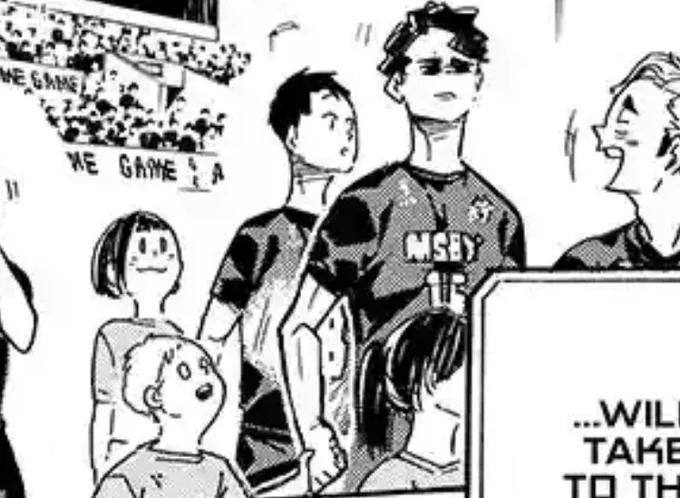 sakusa obviously wasn't enjoying this much but still held onto the kid's hand.. and he's making that face at atsumu laughing, not at the kid 