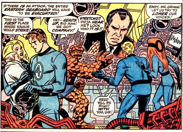 And just for fun, here is President Nixon on their Troubalert back in 1970 (Stan Lee and John Romita)