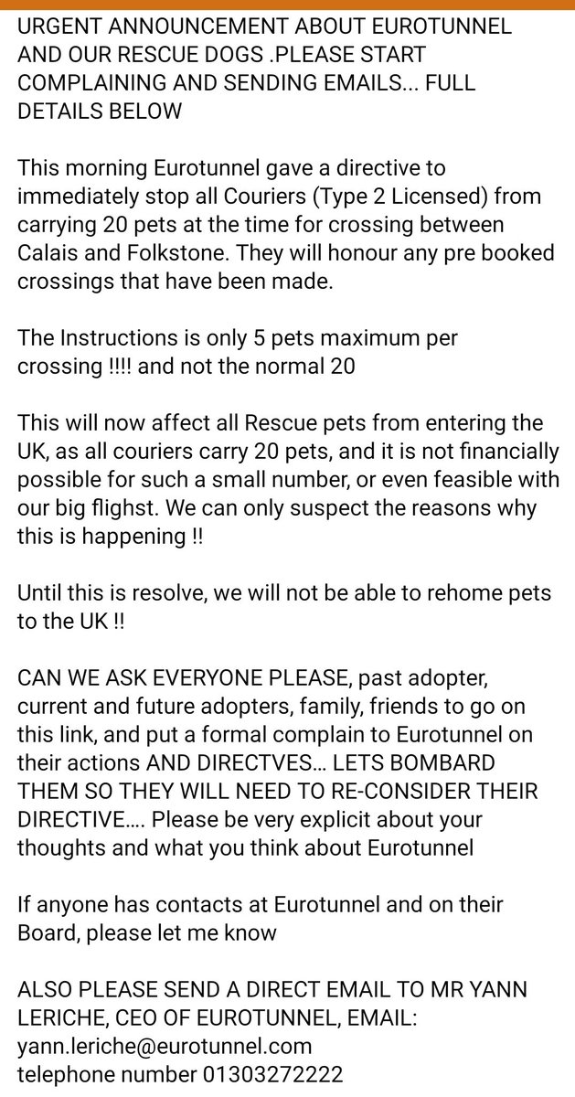 PLEASE SIGN THE PETITION 
If you have a foreign rescue dog or are planning on getting one please, please sign.
change.org/p/eurotunnel-l…