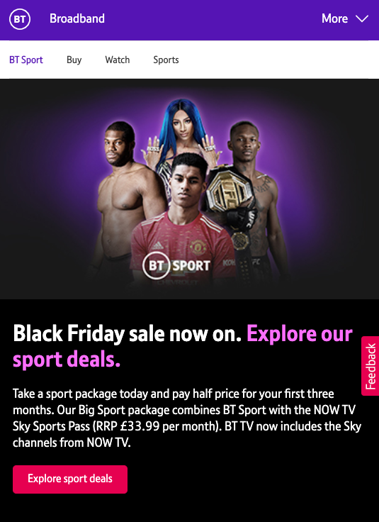 What do black sports stars have to do with "Black Friday"? <a href="/btsport/">TNT Sports</a> - Why are they the stars you want to use to promote your sale?! - This is the nonsense we go through!