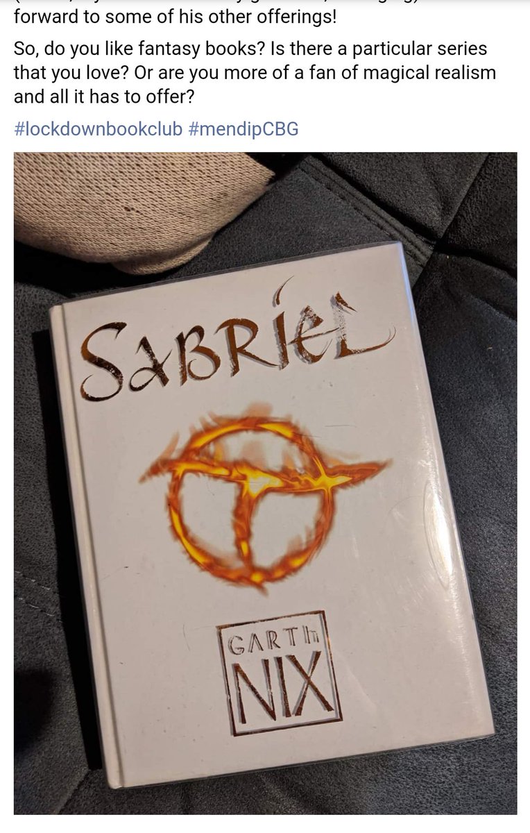 CbgMendip's tweet photo. Tonight for #lockdownbookclub is the cracking Old Kingdom series by @garthnix ... Any thoughts @Scoobiesue2 @FCBGNews https://t.co/imdXYfwfKj