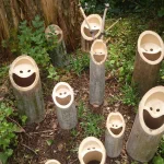 可愛いお顔がいっぱい？竹の切り口から笑い声が聞こえてきそう!