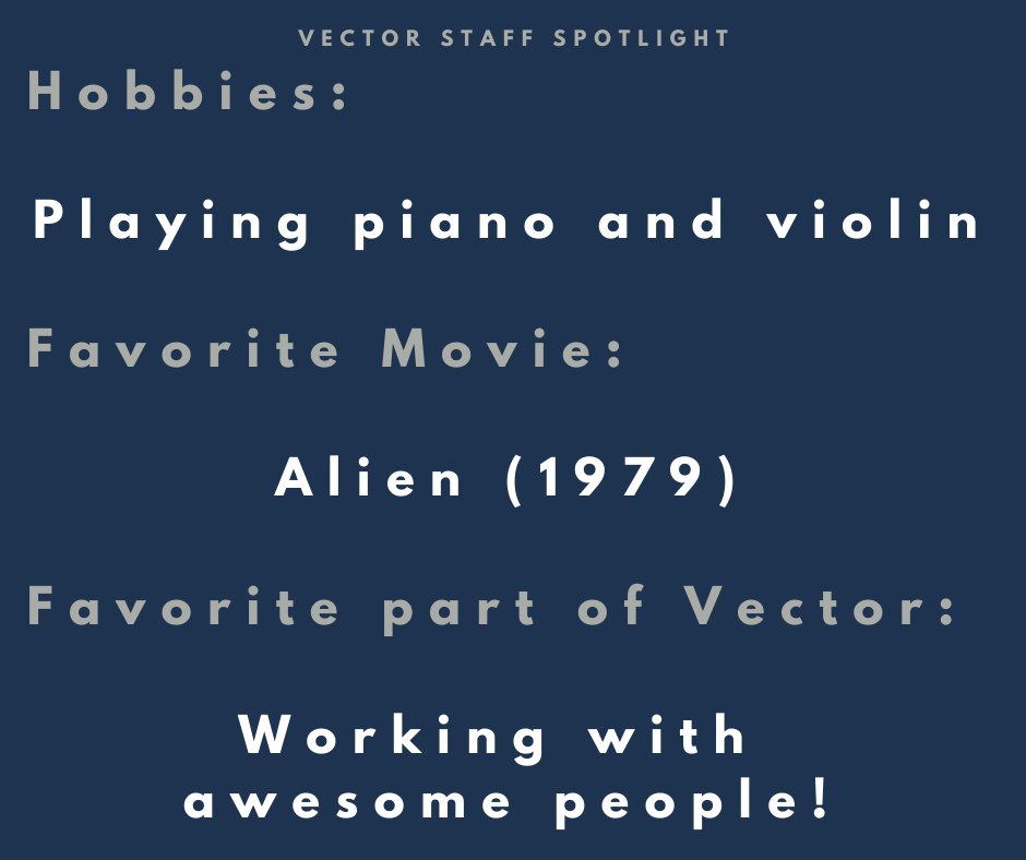 vector_eng's tweet image. Staff Spotlight: Meet Vector writer, Emilyn Busby!🎉 
Emilyn is a second year mechanical engineering major from Cypress, TX. During her free time, Emilyn enjoys reading and playing the piano and violin. 
To learn more about Emilyn, visit utvector.com/meet-our-staff.