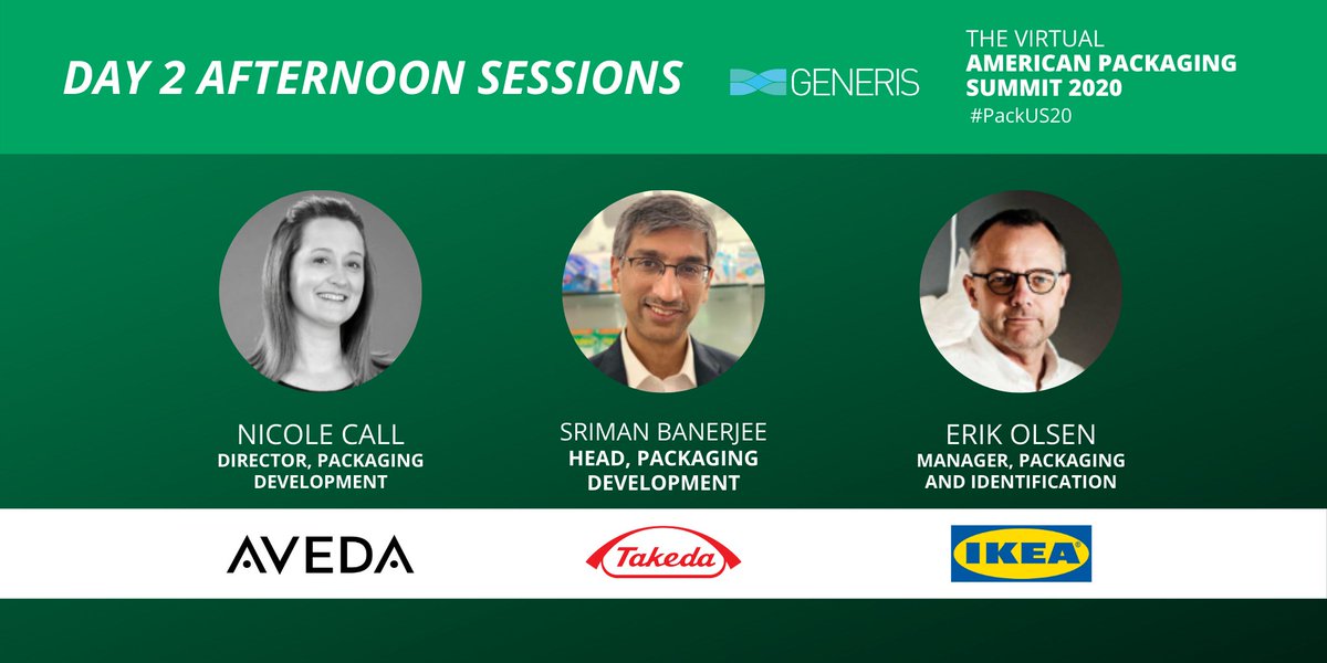 Generis_Pack's tweet photo. We have a couple exclusive sessions in store for this afternoon with @aveda, @TakedaPharma and @IKEA!
Visit https://t.co/Cy8VCWBeY6 for the session details!
--
#PackUS20 #packaging #labelling #recycling #plastics #paper #sustainability https://t.co/CNgjGqemhc