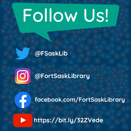 fortsasklibrary's tweet image. Follow us for the latest library updates and news. Check out our YouTube channel for some great videos including Book Binges! 

#FSPL #FortSask #Library #FollowUs #Twitter #YouTube #Instagram  #Facebook #SocialMedia #ThankYou #Community #BeyondBooks