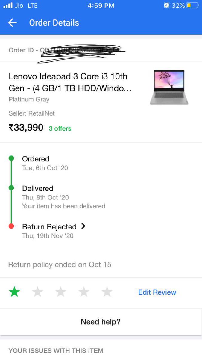 nikxzzzz's tweet photo. @flipkartsupport After calling customer care I was told that there will be a technician visit. I am sick of the lies. No technician has ever visited until now and I was to get a refund. You can not just go back on your words. This is a deficiency in service. The status now shows (attached) (2/2) https://t.co/rItQ1UajxN