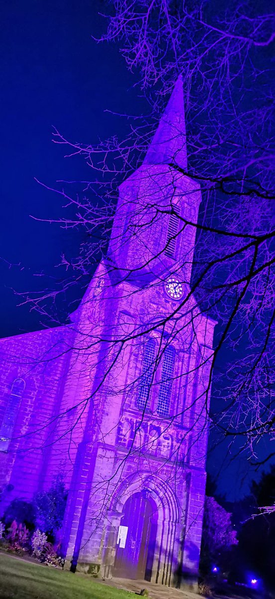 ICSLiveLtd's tweet photo. World Pancreatic Cancer Awareness Day 💜
Sabden St. Nicholas looking beautiful lit purple tonight along with buildings and landmarks around the world 🌍 

#PurpleLightsUK
#PancreaticCancerAwarenessMonth
#WorldPancreaticCancerDay 
@OfficialPCA 
@PancreaticCanUK https://t.co/yHe4ffHg8J