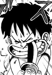 random headcanon of mine: Luffy stabbed himself here because the strongest guy he knows, his grandpa, has a scar on his face!! so if he stabs himself on the face and has a scar  like his grandpa, that means he's a strong man like him!! 