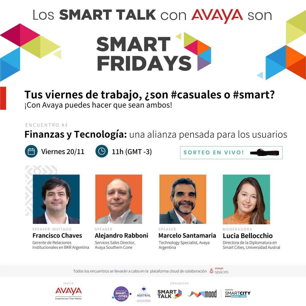 Smart_LiveTalks's tweet photo. ¡Mañana! No te pierdas del último encuentro de #SmartFridays junto a @Avaya_Latam
Anotate 👉 https://t.co/CYIImZmDhR
Seguí todas las novedades en https://t.co/04gKlb475t
#Smart #Casual #ExperiencesThatMatter #smartcities #smarttalk #tendencias #finanzas #transformaciondigital https://t.co/RLyVXHRY2Q