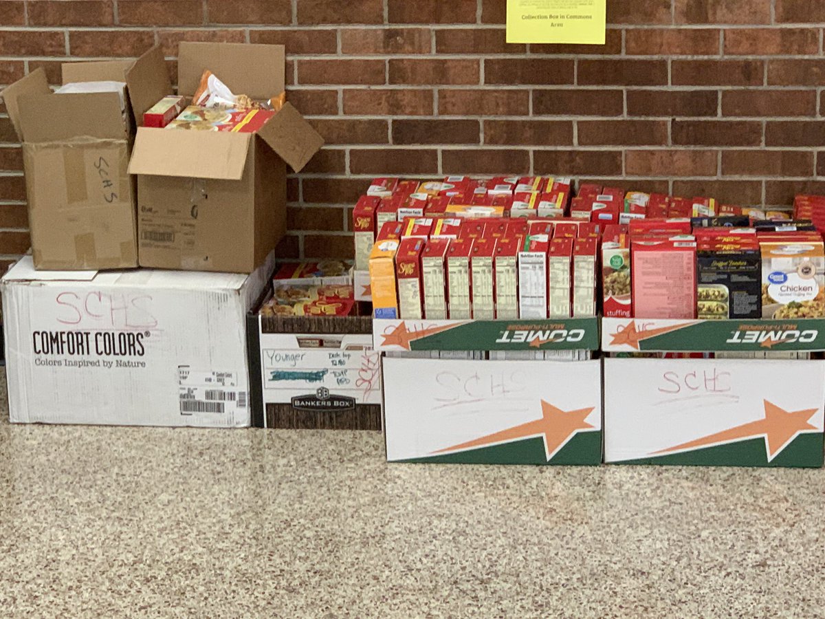 SGA_SCHSBears's tweet photo. 670 Boxes of Stuffing to support the Sevier County Food Ministry!😃Thanks to the members of Beta Club, National Honor Society, National Music Honor Society, &amp; SGA for their generosity!💜 @SGA_SCHSBears @SCHSNHS2 @NMHS_SCHSBears @seviercobeta @SCHSSmokyBears @SCHSstudentsec_ https://t.co/9l7kHzgvwJ