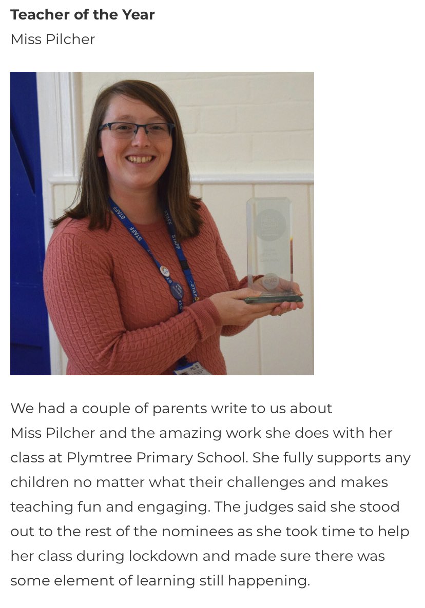 Pilch93's tweet photo. Tonight’s big news is that I have won a Pride of Devon award as Teacher of the Year #prideofdevon #teacheroftheyear https://t.co/8e1m86e1I6