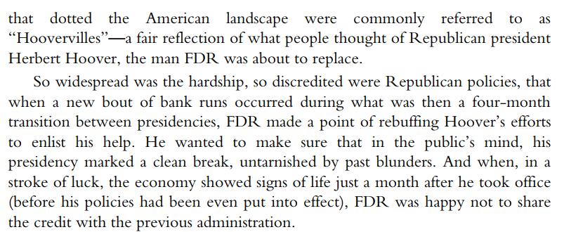 here Obama repeats the conservative big lie that FDR refused to help Hoover with bank runs from 1932-33 cc  @rauchway