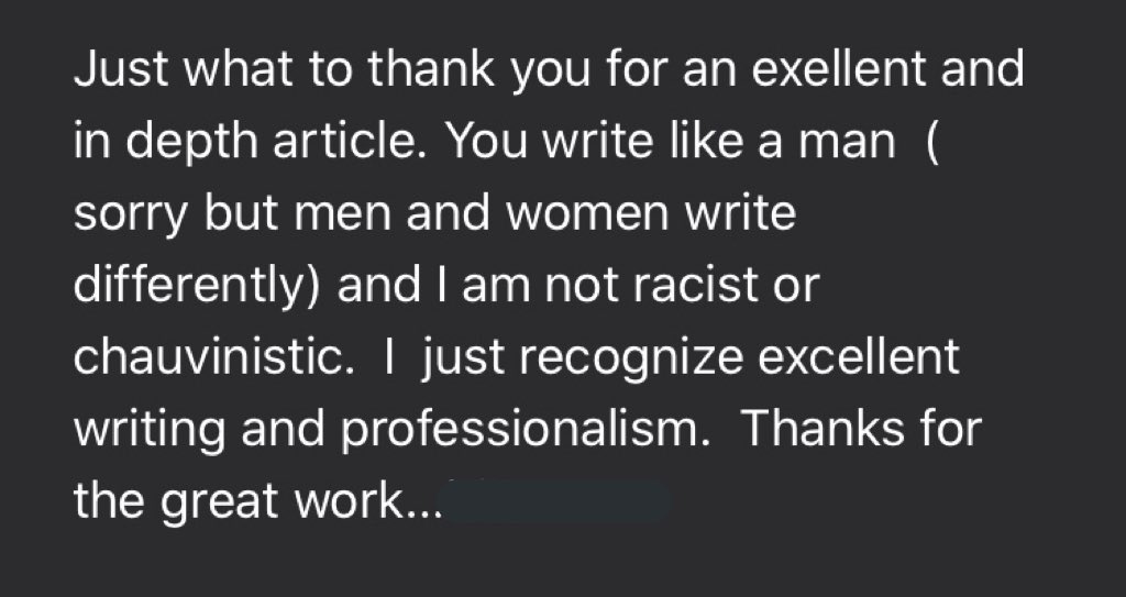Truly, I have never laughed so hard in my entire life

Thank you, sir. But I write like a girl.