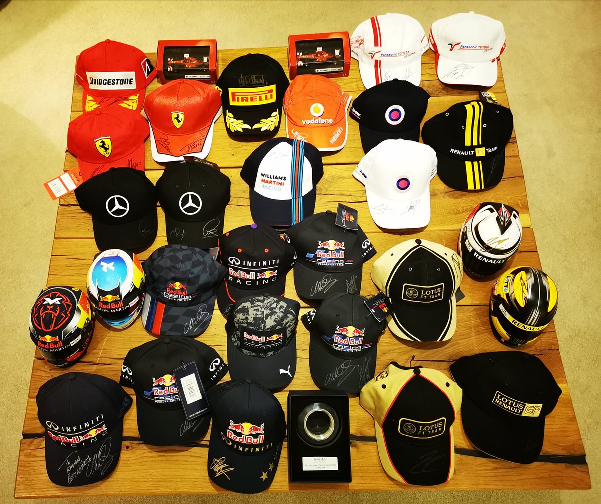 rubberball's tweet photo. I think I'm gonna need a bigger hat rack? #F1 #Formula1 #grandprix
#f1hats https://t.co/xEltv9wdzg