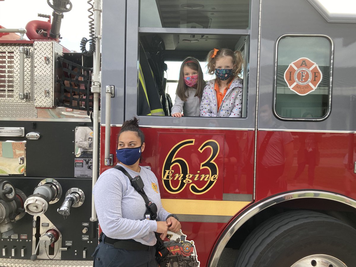 Today one of student won a drawing contest during Fire Prevention Week. Today and two others got a parade from the Deltona Fire Dept.