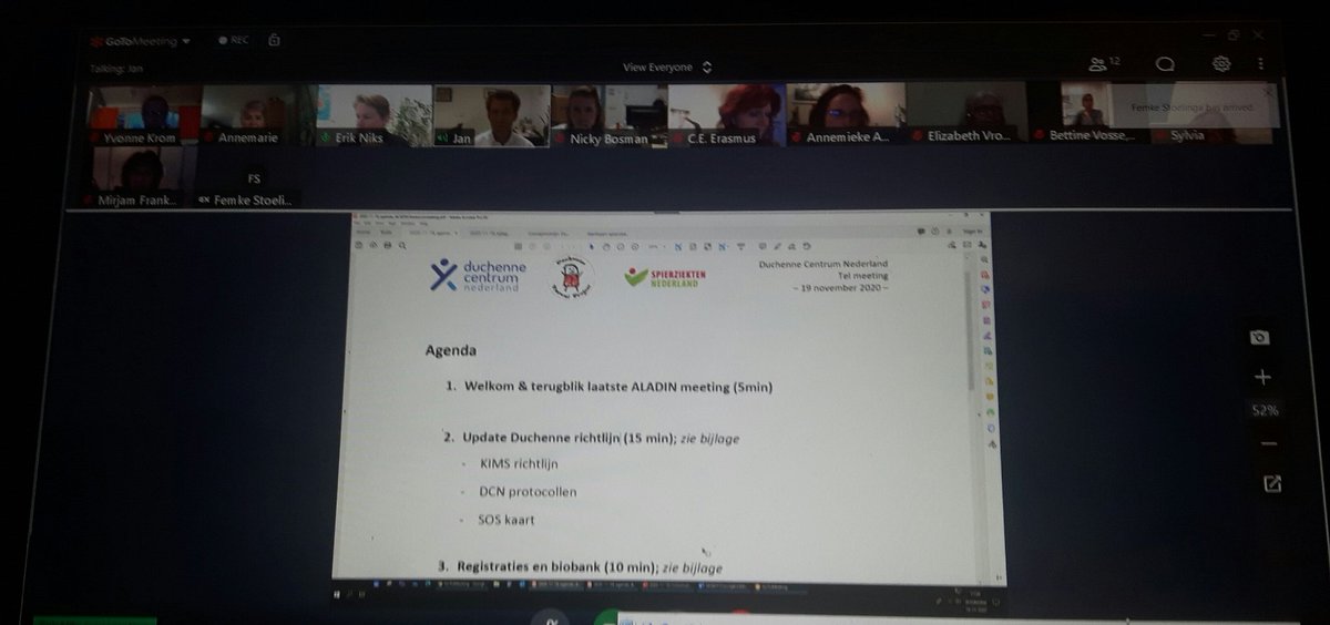 duchennecentrum's tweet photo. All Against Duchenne In the Netherlands (ALADIN) board meeting, initiated by #DCNL with representatives of the patients, Dutch Academic centers and centers of home ventilation. They care. https://t.co/vP9EXojiv6