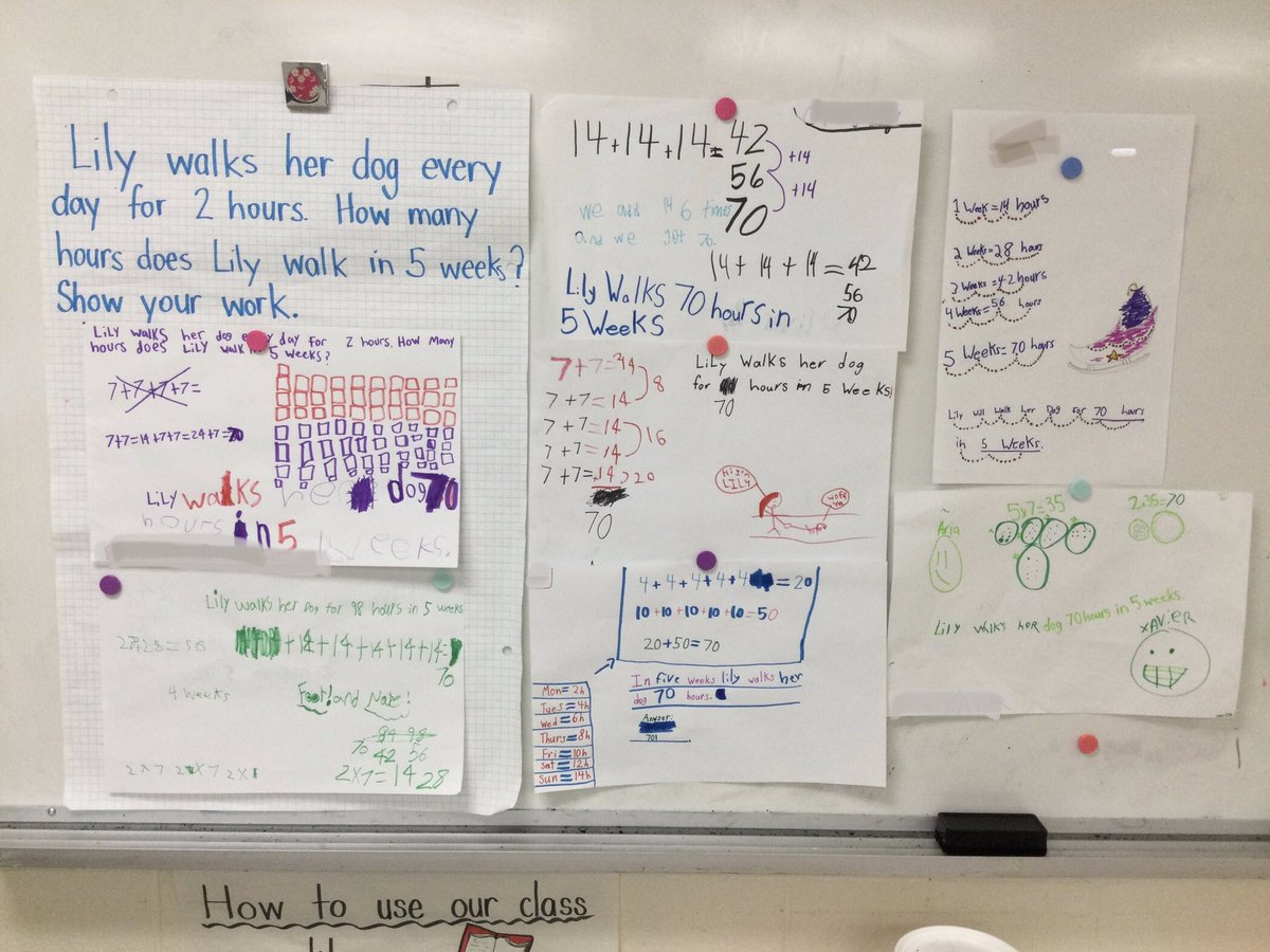 Mrs_Begley_DPS's tweet photo. We’ve been working on showing our thinking in math class. Today we worked with our math partners on some collaborative problem solving. Check out some of the strategies that were used. https://t.co/86PhsGduN7