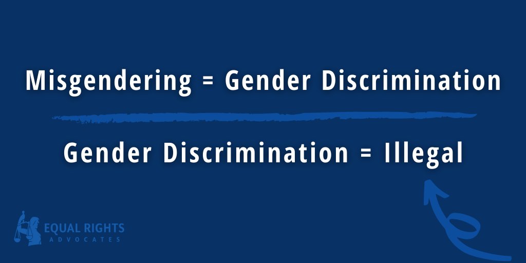 EqualRightsAdv's tweet image. Reminder⤵️It&apos;s the law in our workplaces &amp;amp; schools. #TransAwarenessWeek2020