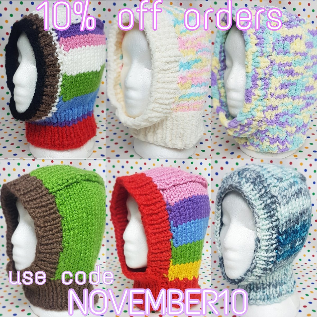 polka_nerd's tweet photo. 10% off all orders in my 'Facemasks' and 'EXTREME SALE' sections at https://t.co/PeXmTONrYu!

Until 23rd November, no minimum spend!

#balaclava #warm #thermal #coldweather #skiing #snow #handmade #handknitted #freeukdelivery https://t.co/iHl0wdtbuY