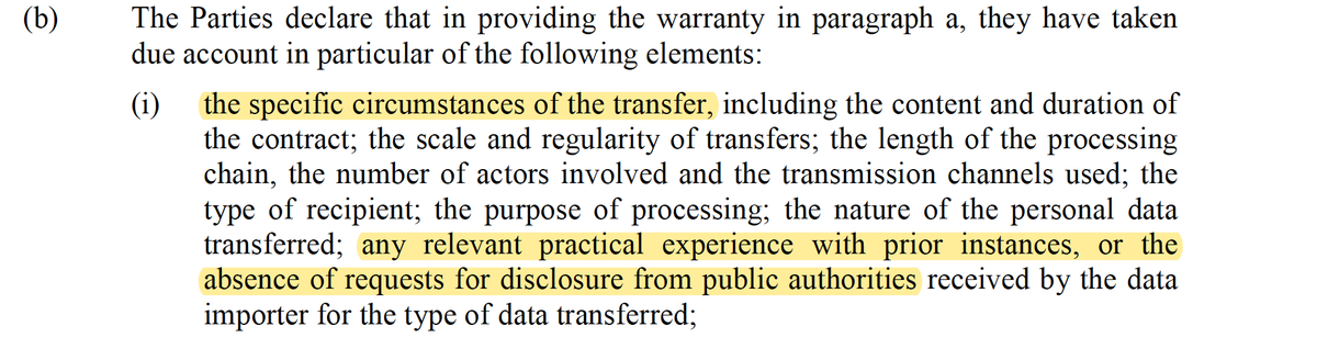 1. The EC's SCC requires a risk based analysis, including estimating the likelihood (or unlikelihood) that a foreign government access data imported from the EU. (2/6)