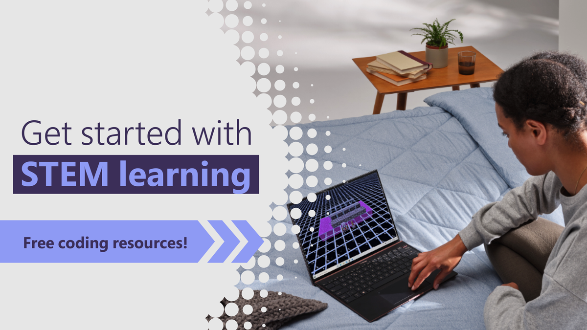 MicrosoftEDU's tweet photo. If your students loved participating in #HourOfCode, we’ve got resources to help keep them engaged in #STEM all year long! Explore the Microsoft Educator Center for free coding materials and #HackTheClassroom sessions on-demand: https://t.co/aT2LFN8bAP #MicrosoftEDU https://t.co/n8PwhN9kHB