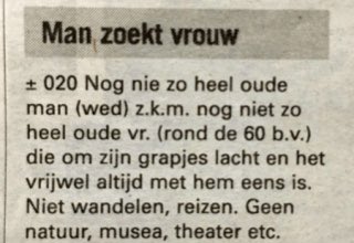 Hoe komt u in deze tijd aan nieuwe hobbygenoten, vriend(inn)en of uw toekomstige partner? In onze eindejaarsspecial met als thema “Contact” publiceren wij gratis uw contactadvertenties! Wie bent u en naar wie bent u op zoek? Mail naar contact@medischcontact.nl (evt. anoniem).