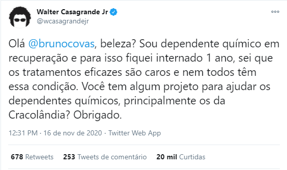 Casagrande em seu Twitter