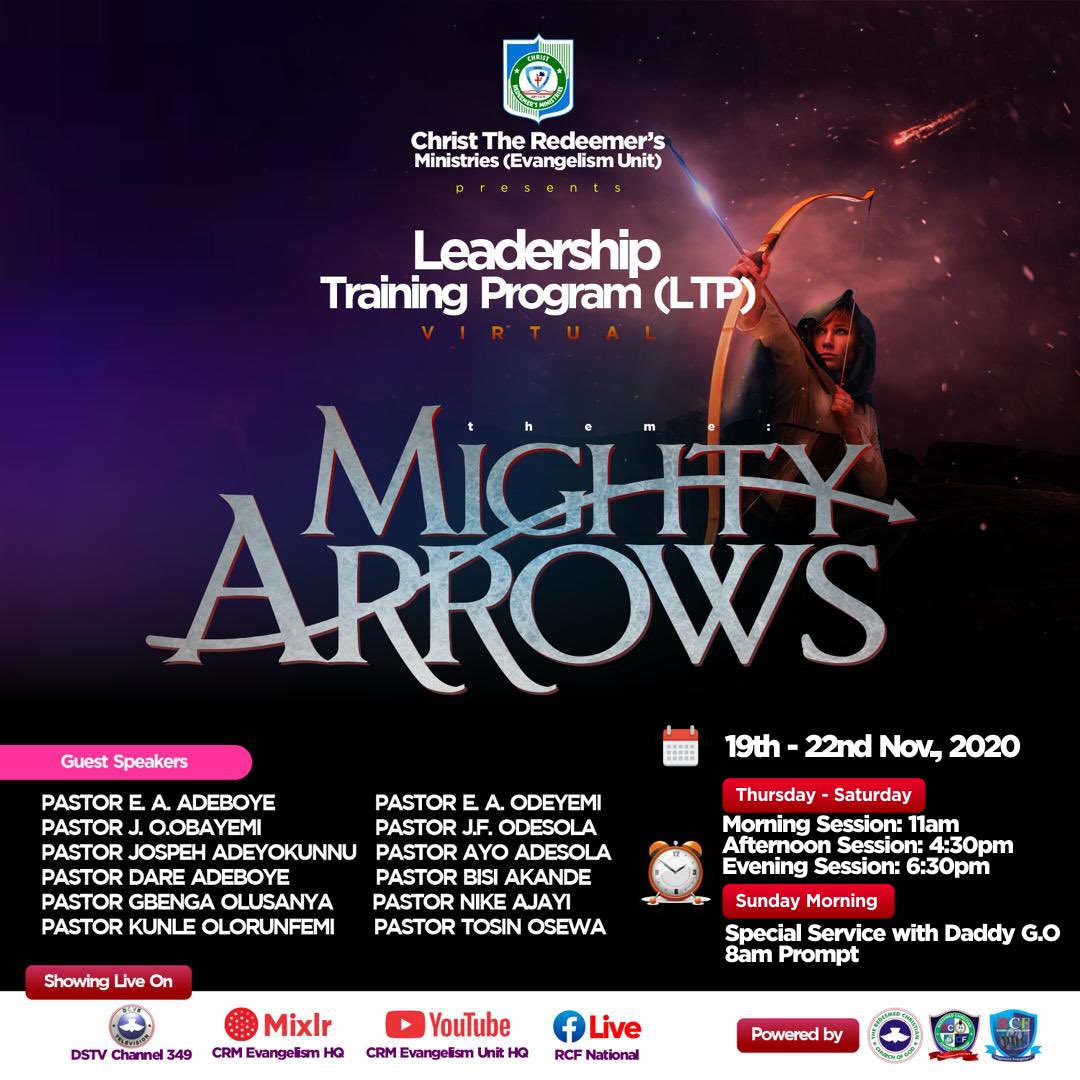 HqCrm's tweet photo. We have come to the end of Day 1
It’s the Leadership Training Program (LTP 2020), as organized by Christ the Redeemer’s Ministries (Evangelism Unit).
Join us for Day 2 tomorrow. Same time on Dove TV and all other Social media platforms
#LTP2020
#MightyArrows https://t.co/WXWhi0S6w9