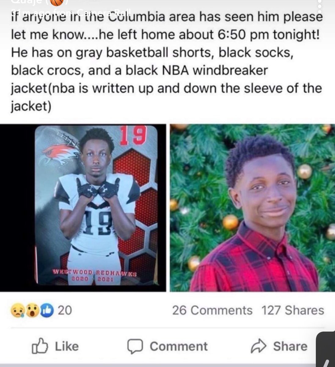 If anyone has seen or heard of Jaiden Jeffery’s of Columbia, SC whereabouts since last night, please reach out to his parents, law enforcement, me or anyone that can help. Please retweet! 🙏🏾
Law Enforcement 911
Mom (803) 463-4794
Dad (803) 586-9541
Me (803) 360-2156