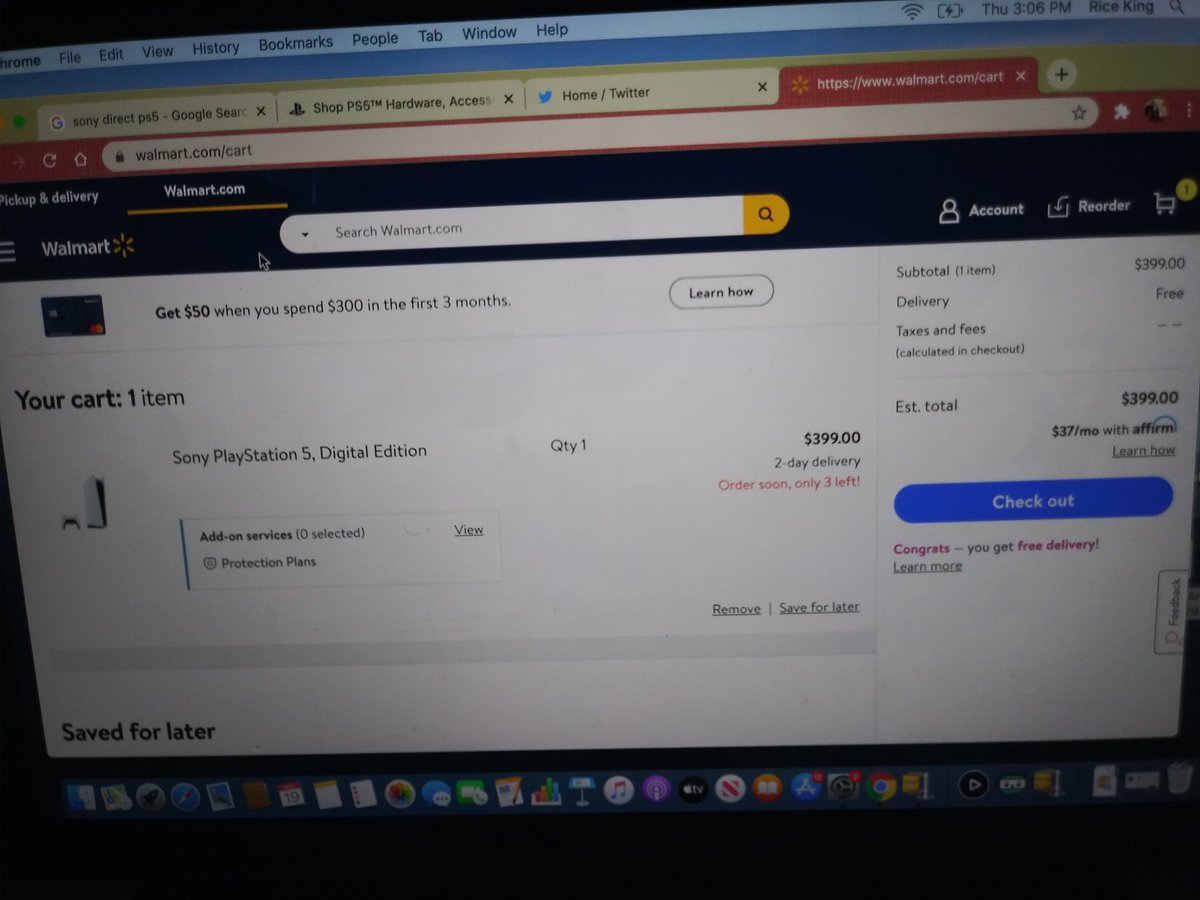 BrainwashedGal's tweet photo. The Tale of trying to secure a #PS5 on @Walmart.com in 4 Images
#ProfoundSadness https://t.co/VBe3KtwMO1