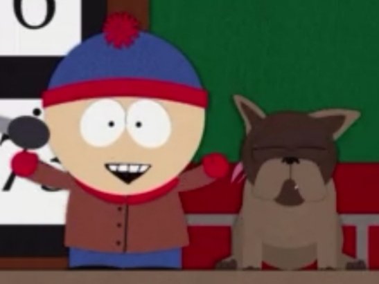 DailyMarsh's tweet image. Stan and Sparky (say gay rights)
[Season 1, Episode 4: "Big Gay Al's Big Gay Boat Ride"]