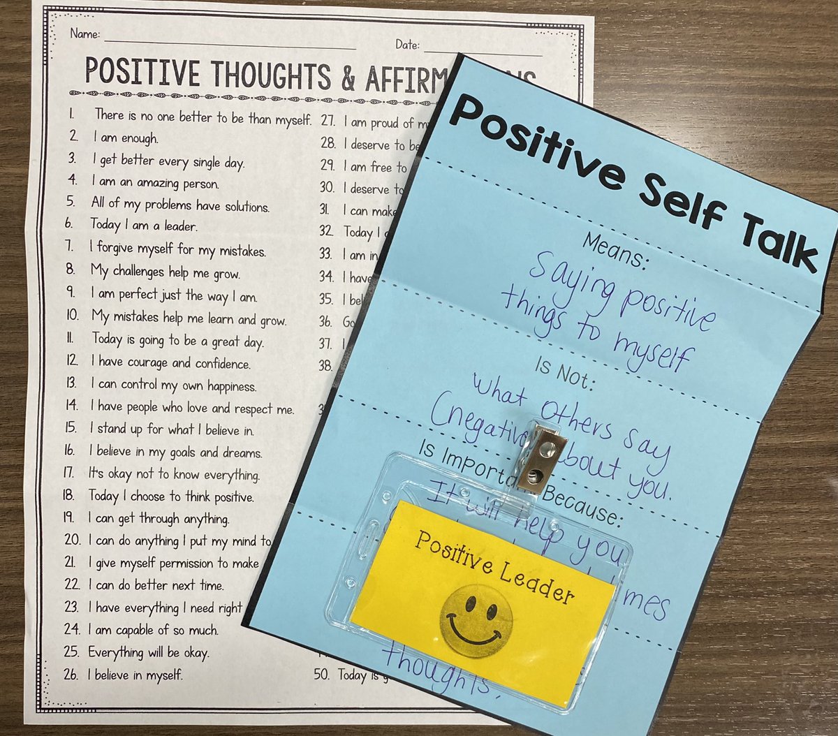 Some @BaneElementary students earned a ‘positive leader’ badge for completing the last session of our positive self-talk group! #positiveleader #postiveselftalk