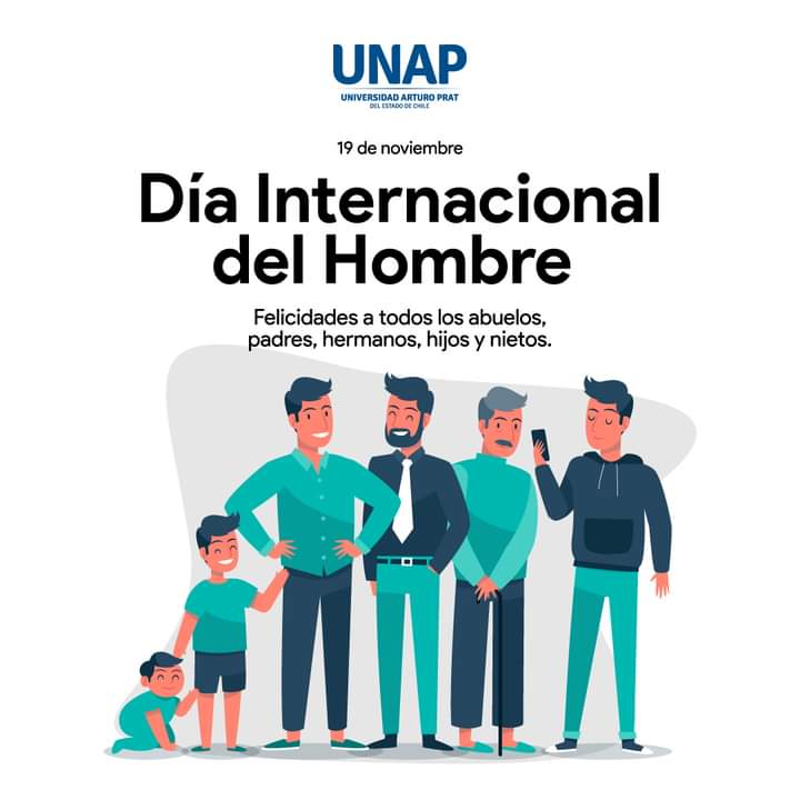 apratcalama's tweet photo. En nuestra Universidad Arturo Prat queremos reconocer y felicitar a todos aquellos hombres que aman, respetan, se emocionan, trabajan, se esfuerzan y que también luchan contra el machismo y la igualdad y equidad de género.

Un abrazo a todos ellos.
#FelizDíaDelHombre https://t.co/5EQpXSHONJ