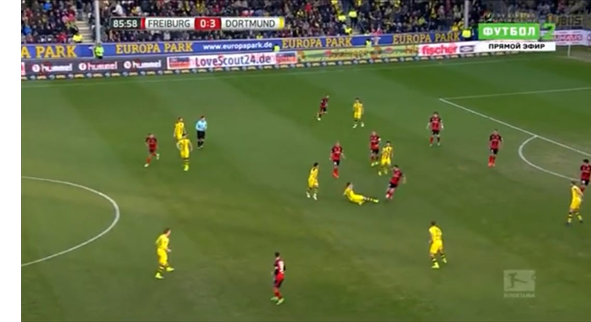 Here also against Freiburg, he did the same.