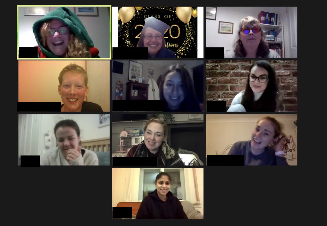 Ruth_Hawley's tweet photo. So glad you and everyone else could join us for this #VirtualGraduation. So lovely to see you all, celebrate your achievements and hear about your new roles. Special thanks to @h_bradders for the multiple hats and early #FestiveGreetings https://t.co/XyXA3IhpvJ