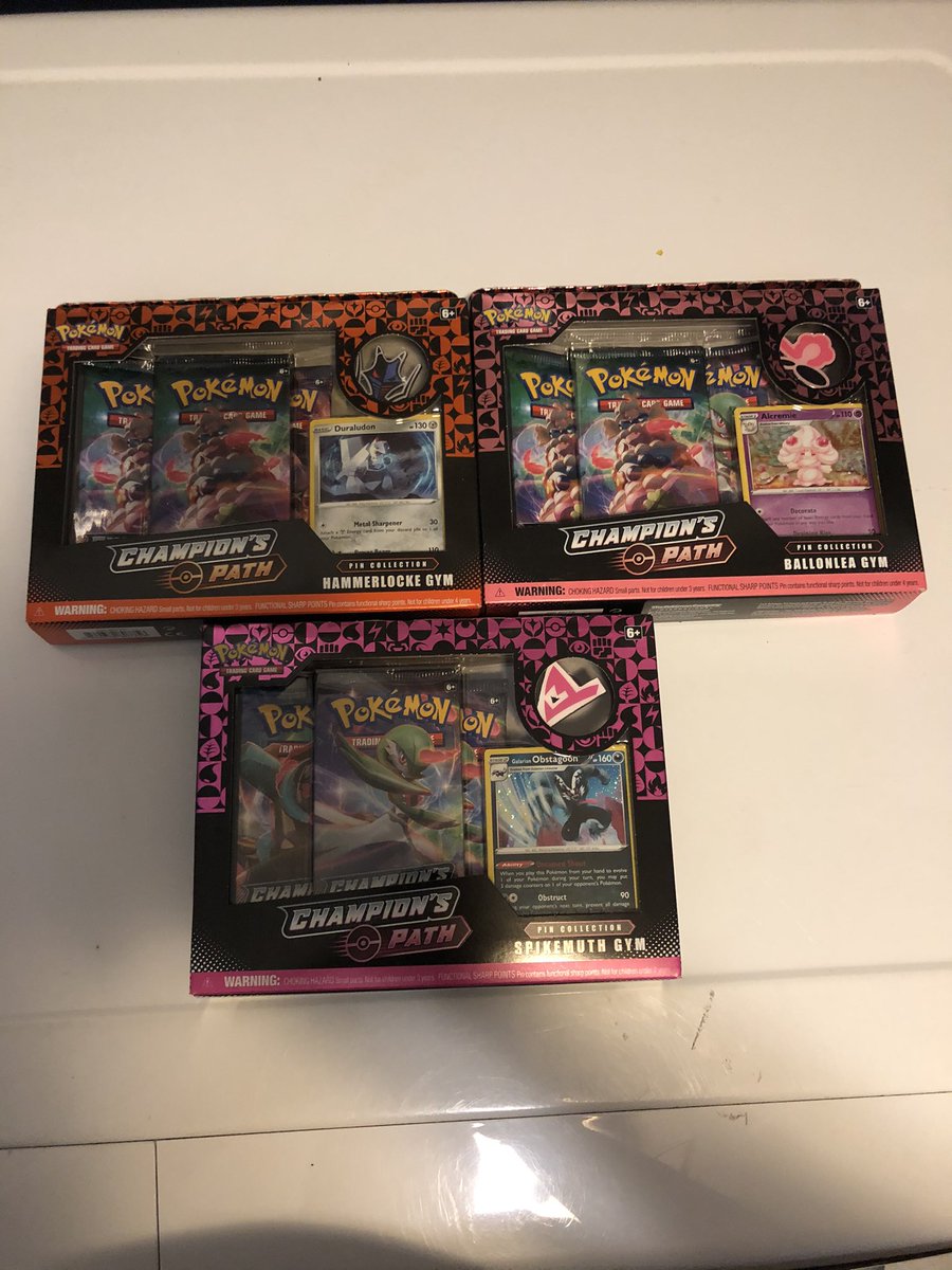 MrMrsPokemon's tweet image. New champions path pin boxes finally came in!  #championspath #pinbox #set #ptcg #pokemon #wavetwo