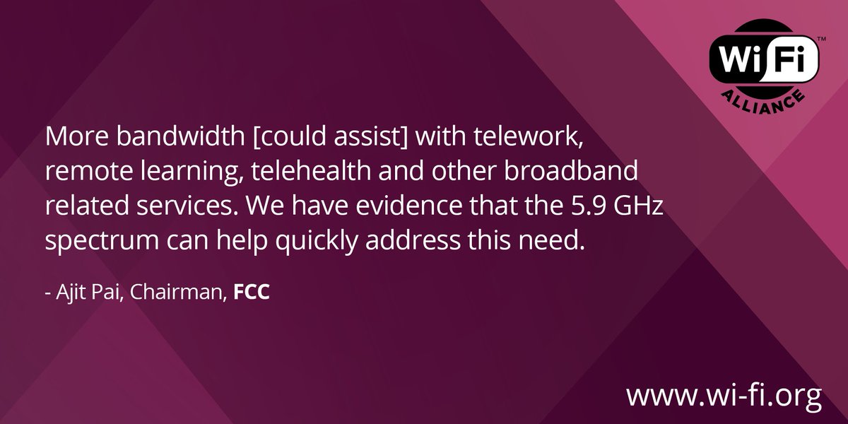 WiFiAlliance's tweet photo. Chairman @AjitPaiFCC addressed the pressing need to allocate spectrum for unlicensed operations at the @FCC Open Commission Meeting today. The #WiFi industry is ready to use this spectrum to deliver expanded connectivity benefits nationwide. https://t.co/JMGqhbIT1d