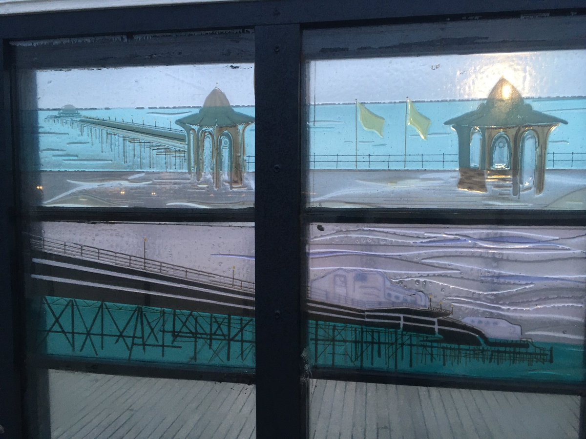 WorthingWave's tweet photo. Lovely stain glass art on #WorthingPier at the moment #Worthing #LoveWorthing #lockdownventures https://t.co/jYguDnhIwl
