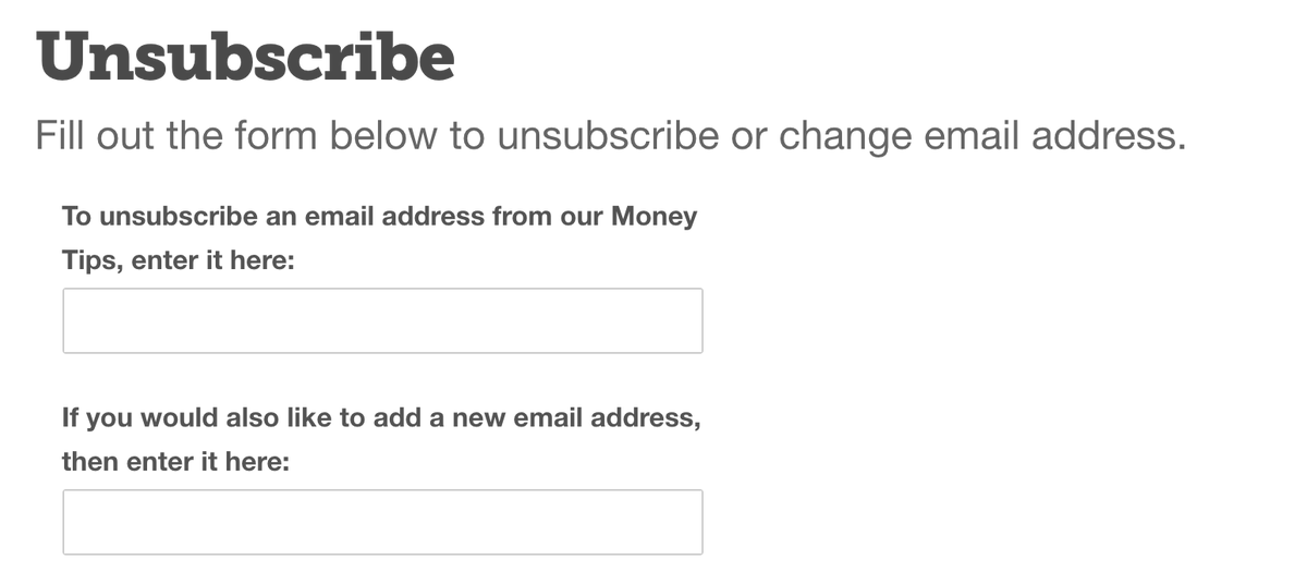 uxdesignrant's tweet photo. Sneaky unsubscribe email input field, enter twice to confirm? No, enter twice = subscribe again!  So read carefully #ux #ui @MoneySavingExp https://t.co/9j03xAzlVS
