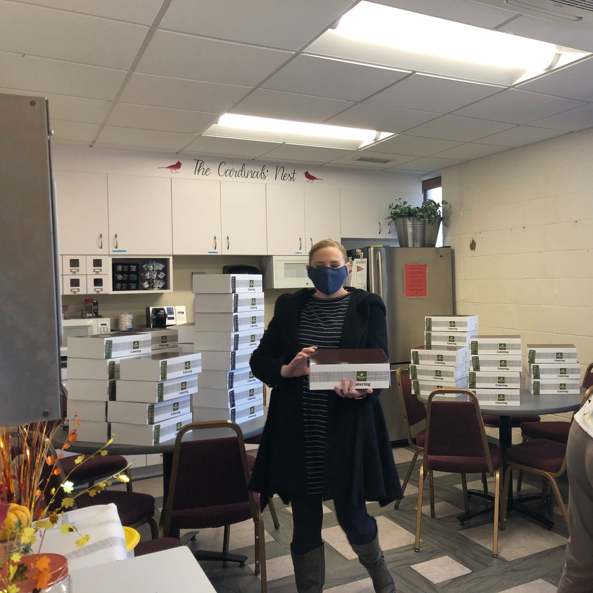 StBern_school's tweet photo. We are so grateful to our St. B parents. Yesterday, the PTO gave the faculty and staff personal bundt cakes and today, our first grade parents treated us to a yummy Panera lunch! Thank you for the wonderful treat! Photo Credit: Wendy Leleux #stbernschool #StBCardinals https://t.co/8heZUzHyHl