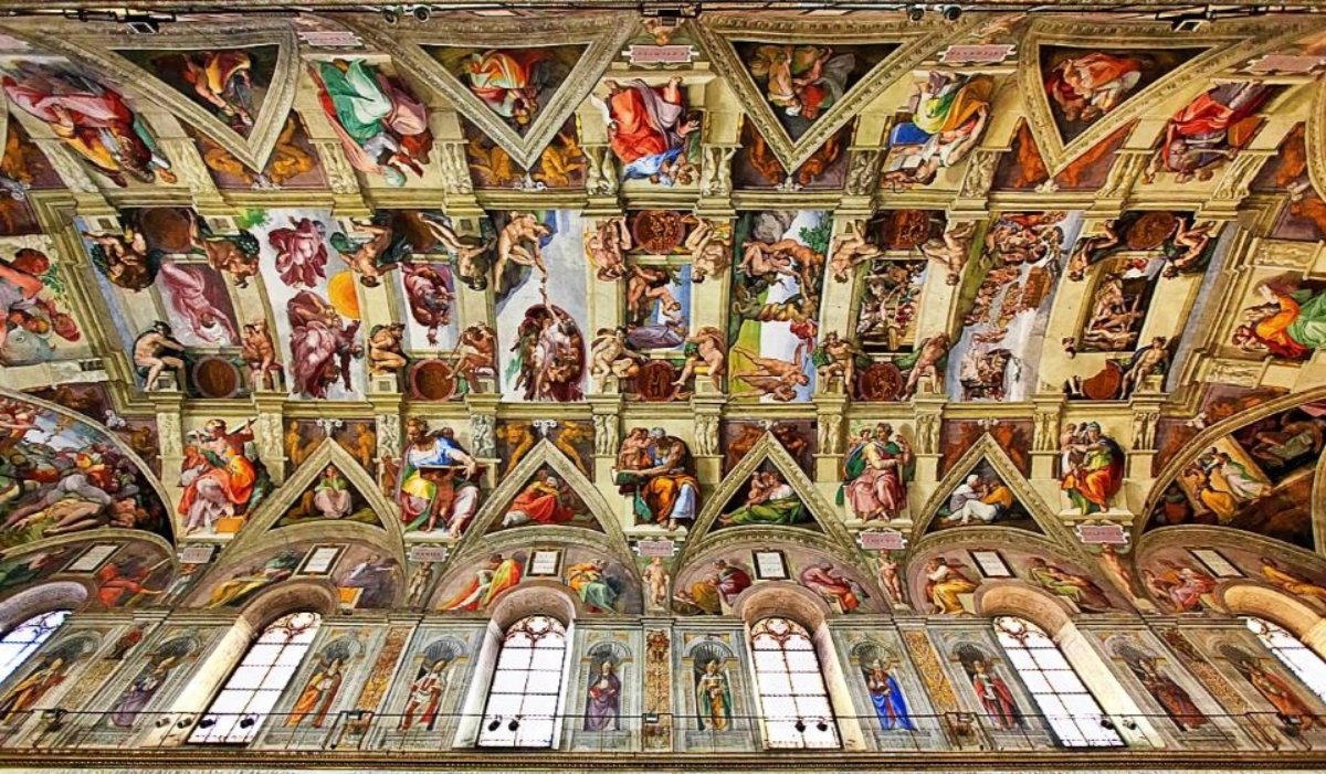 Trivia_Boss's tweet image. The Sistine Chapel ceiling painted by Michelangelo between 1508 and 1512, is a cornerstone work of High Renaissance art. The ceiling is that of the Sistine Chapel, the large papal chapel built within the Vatican between 1477 &amp;amp; 1480 by Pope Sixtus IV, for whom the chapel is named.