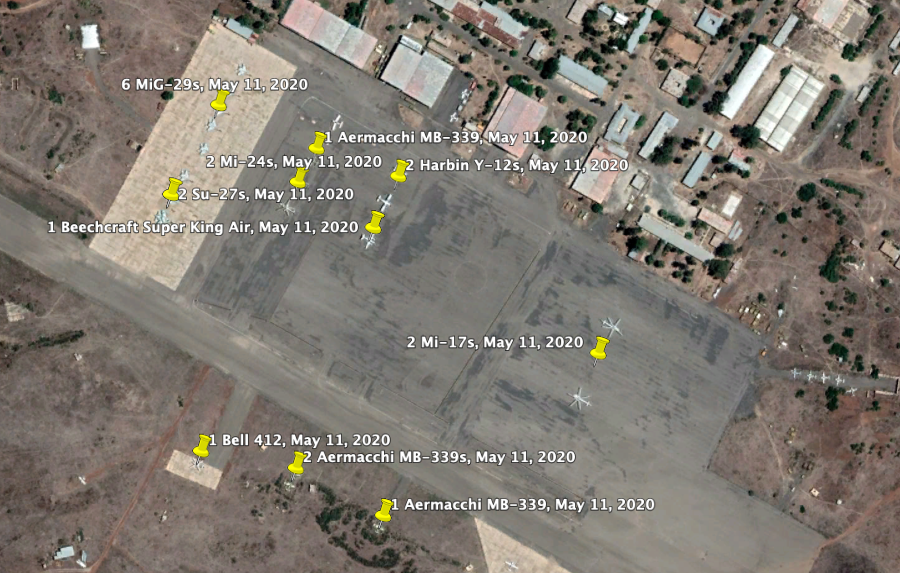 Imagery from May shows how Eritrea keeps pretty much its entire air force in Asmara