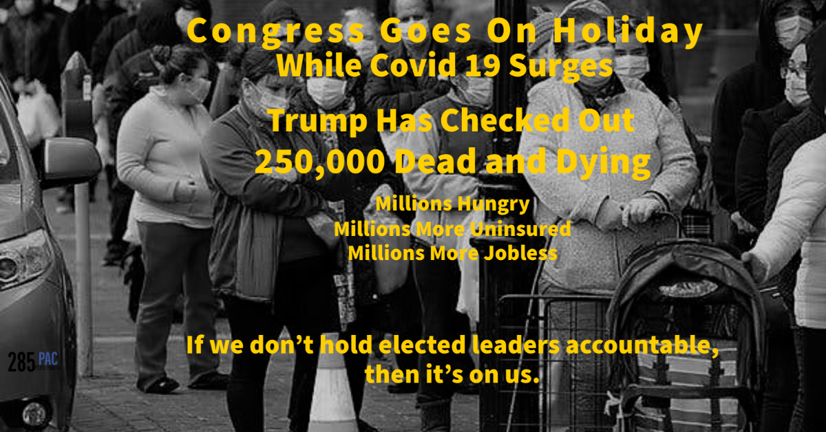 285PAC's tweet photo. Fight to win. Recruit and support and train viable progressive campaigns and their candidates and help them win. Enough with statements, enough with noise, enough with preaching to the choir...ENOUGH. 

#COVID19 #JoeBiden #Democrats #AlexandriaOcasioCortez #AOC #CoriBush https://t.co/vASrZIQnP8