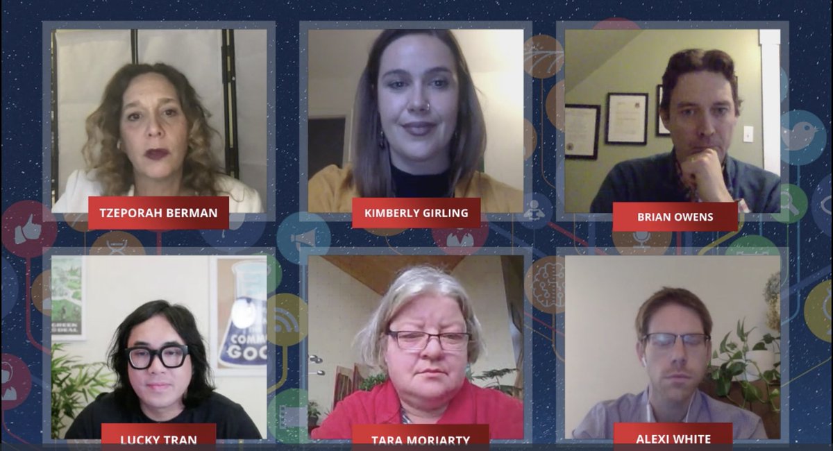  #CSPC2020 panel: "Grassroots Engagement in the face of Grand challenges: what works?":  @MoriartyLab  @COVID_19_Canada  @UofT;  @kimberlygirling  @E4Dca;  @luckytran;  @alexi_rwhite; Brian Owens.Moderated by: @Tzeporah   @sciencepolicy  #advocacy  #scicomm