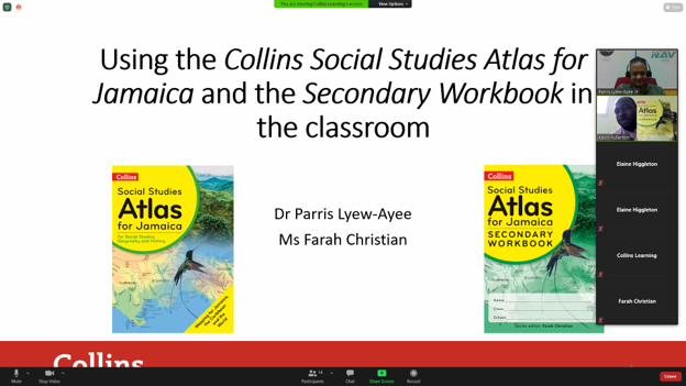 MGIMona's tweet photo. @MGIMona Director Dr. Parris Lyew-Ayee Jr presenting at a special Collins Publishers webinar for Jamaican secondary school teachers today. #KnowWhere
@Collins_Int
@CollinsPrimary
@MOEYIJamaica https://t.co/TB0OLLFCob