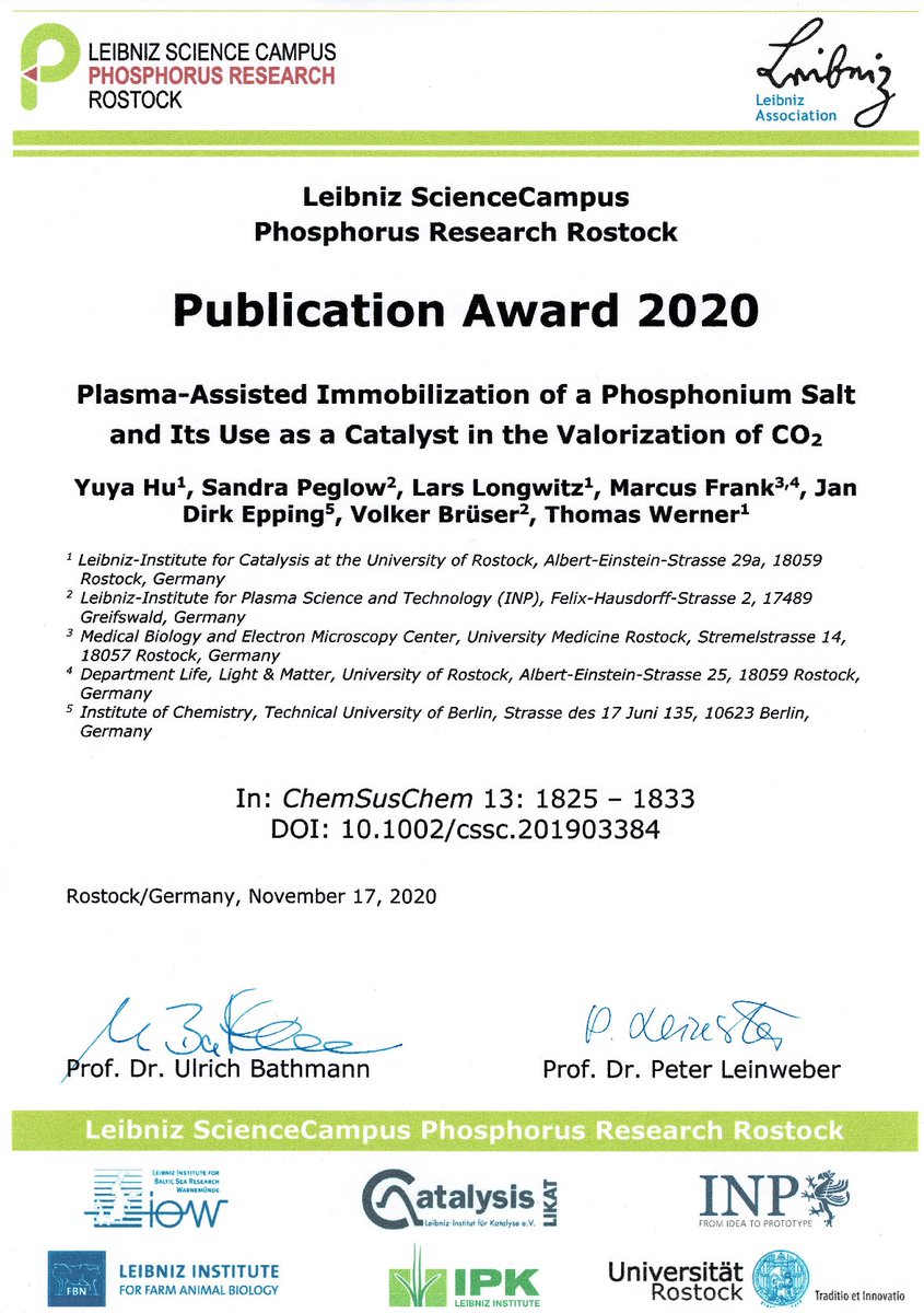 TheWernerLab's tweet photo. 2 day’s of great interdisciplinary science at the International P-Campus Symposium 2020 on Mon&amp;Tues #PCampusHRO CONGRATULATIONS @Yuya_likat for winning one of the P-Campus publication awards – well done! 👏@likat_rostock Thanks again to all cooperation partners. https://t.co/9F86W3SwWN