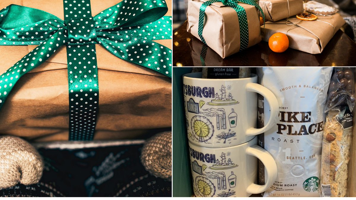 DuquesneDining's tweet photo. Feelin' festive?! We still have a number of Starbucks Gift Boxes left at Starbucks + Campus Market! No better way to say thanks to friends + fam (and make use of your leftover Flex Dollars) than to gift them with food, drink + something sweet! https://t.co/uMndJksMRp